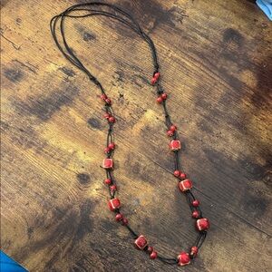 Elegant Red Beaded Necklace